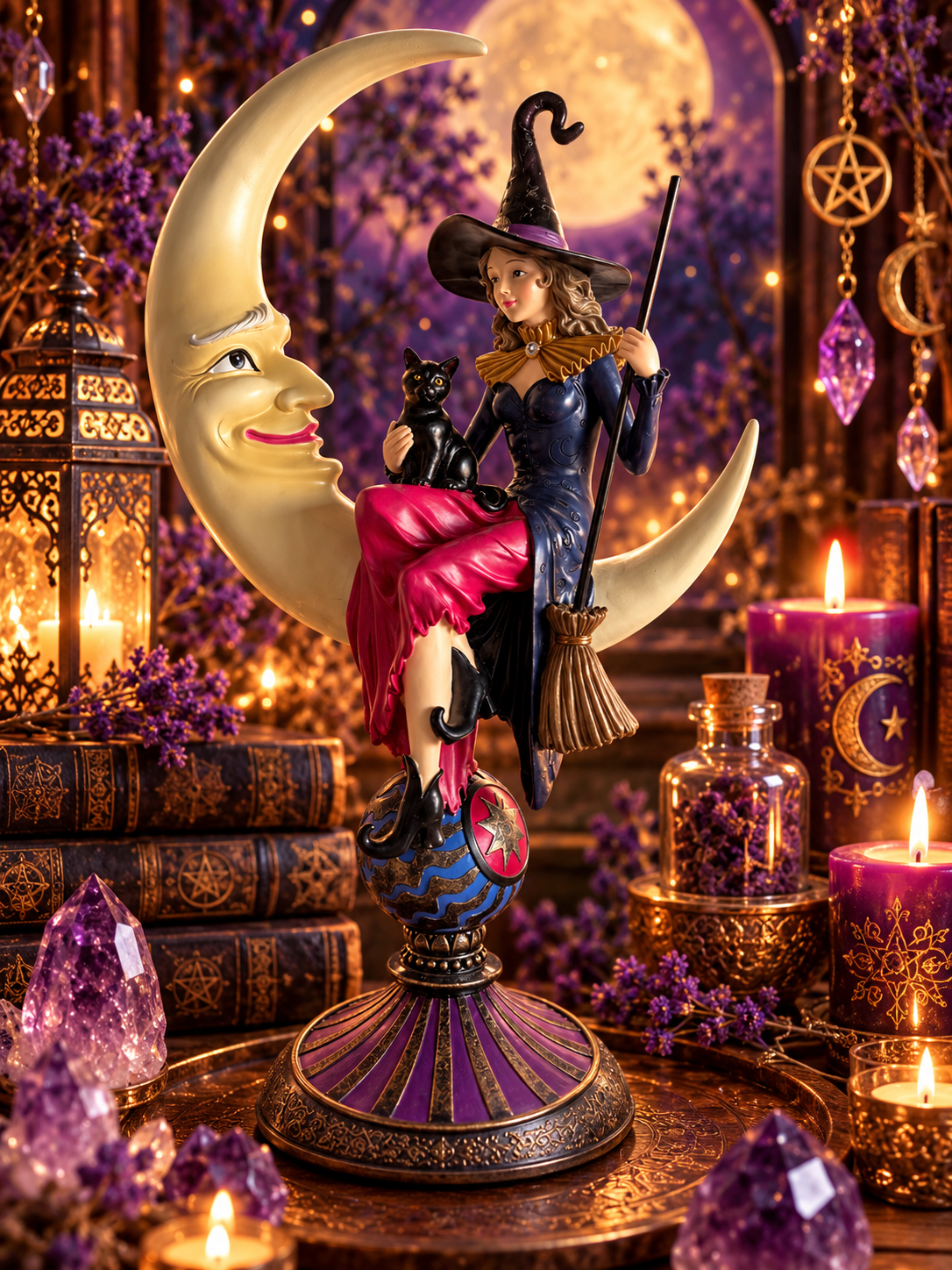 Bruja en luna 52 cm