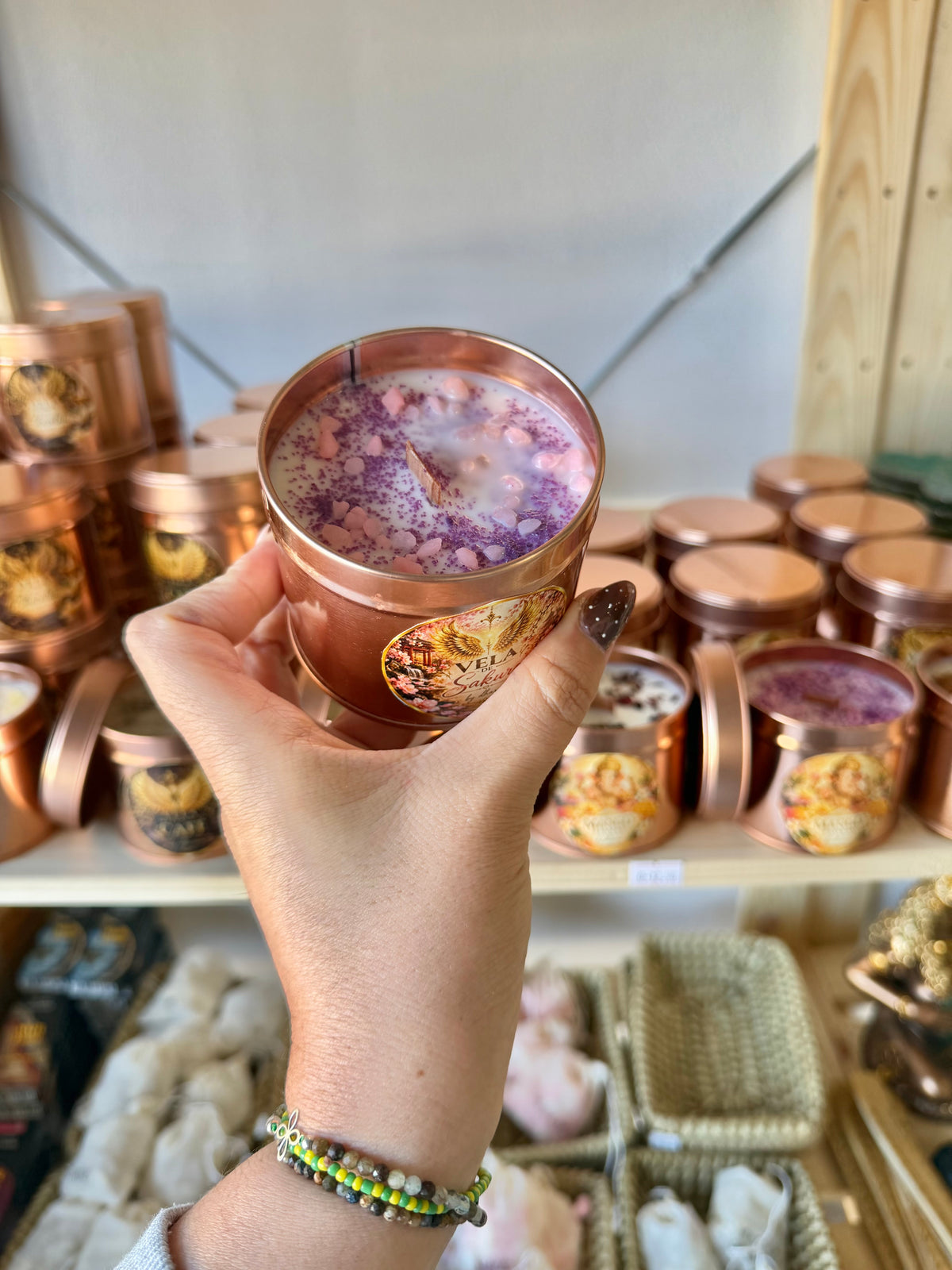 Vela sakura artesana